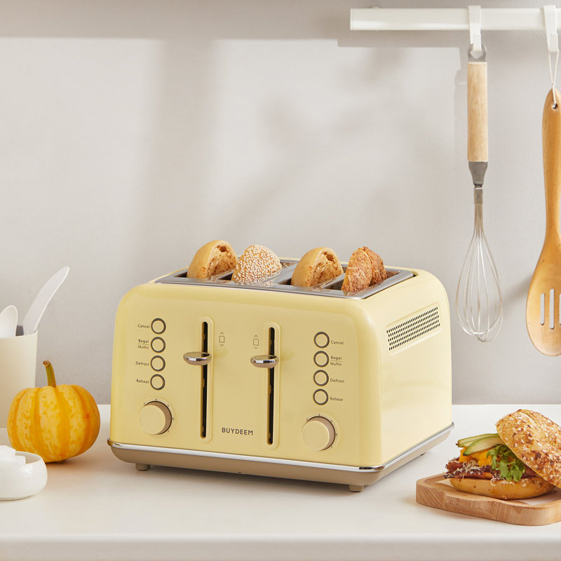 Buydeem 4 Slice Long Slot Crumb Retro Toaster & Reviews Wayfair
